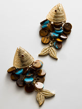 BaubleBar Ripple Effect Fish Earrings - Gold/Tiger’s Eye -
Fish statement earrings