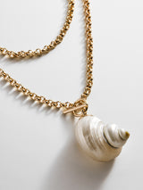 BaubleBar Ophelia Shell Wrap Necklace - Gold/Pearl -
Statement pendant necklace