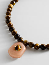 BaubleBar Janelle Semi-Precious Necklace - Tiger's Eye -
Beaded necklace with pendant