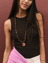 BaubleBar Janelle Semi-Precious Necklace - Tiger's Eye -
Beaded necklace with pendant