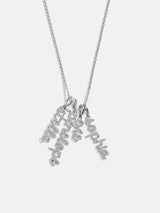BaubleBar Mini Silver Pavé Script Cluster Custom Nameplate Necklace - 4 Names -
Personalized name necklace