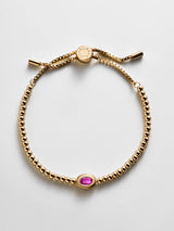 BaubleBar Valerie Bezel Pisa Bracelet - Rose -
Gold Birthstone Beaded Bracelet