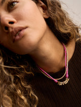 BaubleBar Bubble Letter Custom Paracord Necklace - Hot Pink -
Personalized name necklace