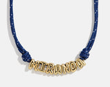 BaubleBar Bubble Letter Custom Paracord Necklace - Navy/White -
Personalized name necklace