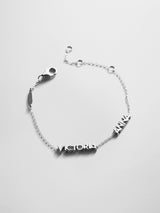 BaubleBar Sterling Silver Custom Block Multi Name Bracelet - 2 Names -
Personalized stacking bracelet