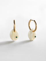 BaubleBar Solana Conch Shell Earrings - Gold/Pearl -
Gold huggie drop earrings