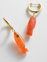 BaubleBar Reel Good Semi-Precious Fish Earrings - Watermelon Tourmaline