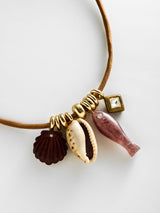 BaubleBar Shay Cord Charm Necklace - Brown -
Statement shell necklace