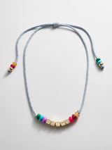 BaubleBar Custom Block Letter Semi-Precious Paracord Necklace - Light Blue -
Personalized name necklace