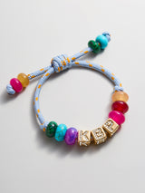 BaubleBar Custom Block Letter Semi-Precious Paracord Bracelet - Light Blue -
Personalized name bracelet