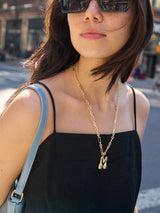 BaubleBar Oversized Bubble Custom Initial Necklace - Oversized Bubble Initial -
Chunky custom necklace on gold chain