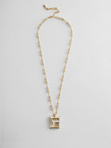 BaubleBar Oversized Gothic Custom Initial Necklace - Oversized Gothic Initial -
Chunky custom necklace on gold chain