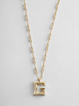 BaubleBar Oversized Gothic Custom Initial Necklace - Oversized Gothic Initial -
Chunky custom necklace on gold chain