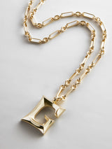 BaubleBar Oversized Gothic Custom Initial Necklace - Oversized Gothic Initial -
Chunky custom necklace on gold chain