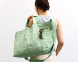BaubleBar Large -
Personalized canvas tote bag with custom embroidered initials