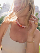 BaubleBar Jane Beaded Necklace - Rose Quartz/Carnelian -
Chunky statement necklace