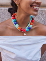 BaubleBar Jane Beaded Necklace - Red/Blue Multi -
Chunky statement necklace
