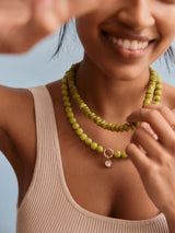 BaubleBar Janette Beaded Ring Necklace - Olive -
Resin charm necklace