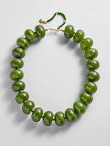 BaubleBar Joan Semi-Precious Necklace - Dark Olive -
Chunky statement necklace