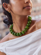 BaubleBar Joan Semi-Precious Necklace - Dark Olive -
Chunky statement necklace