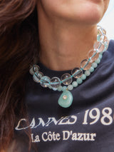 BaubleBar Jamie Semi-Precious Beaded Necklace - Light Turquoise/Jade -
Statement pendant necklace