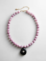 BaubleBar Jamie Semi-Precious Beaded Necklace - Light Amethyst/Black Hypersthene -
Statement pendant necklace
