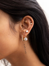 BaubleBar Elise 18K Gold Paperclip Earrings - Gold/Pavé -
Pavé dangling earrings