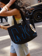BaubleBar -
Personalized canvas tote bag with custom embroidered initials