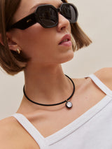 BaubleBar Lindsey Crystal Collar Necklace - Jet Black -
Choker collar necklace