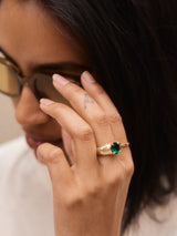 BaubleBar Puffy Cigar Band Custom Birthstone Ring - Gold -
Personalized crystal ring