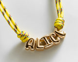 BaubleBar Bubble Letter Custom Paracord Necklace - Bright Yellow -
Custom Name Necklace
