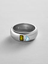 BaubleBar Peridot|Aquamarine -
Personalized crystal ring