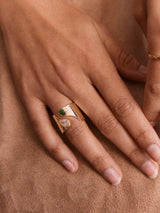 BaubleBar Open Band Custom Birthstone Ring - Silver -
Personalized crystal ring