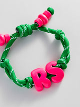 BaubleBar Knotty Enamel Initial Custom Bracelet - Green/Pink Double Letter -
Personalized letter bracelet