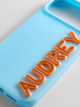 BaubleBar Fine Line Custom iPhone Case - Light Blue/Orange
