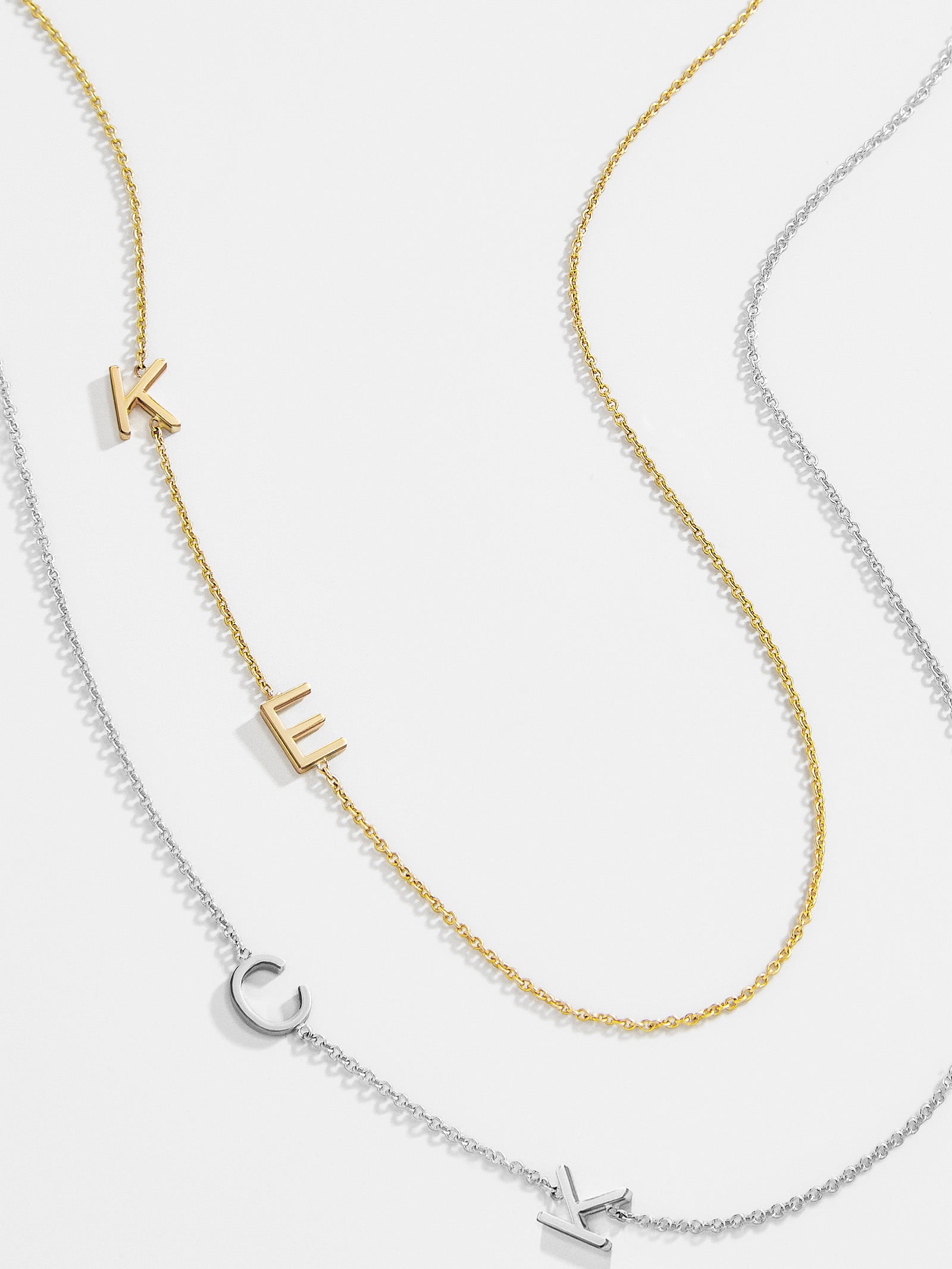 Maya Brenner Asymmetrical Custom Initial Necklace Two Characters