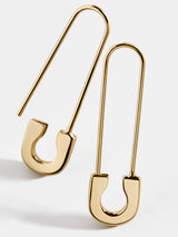 BaubleBar 18K Gold Plated Sterling Silver -
Safety pin earrings