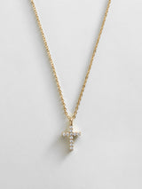 BaubleBar Agape 14K Gold Necklace - Gold/Pavé -
14K gold plated sterling silver, Cubic Zirconia stones