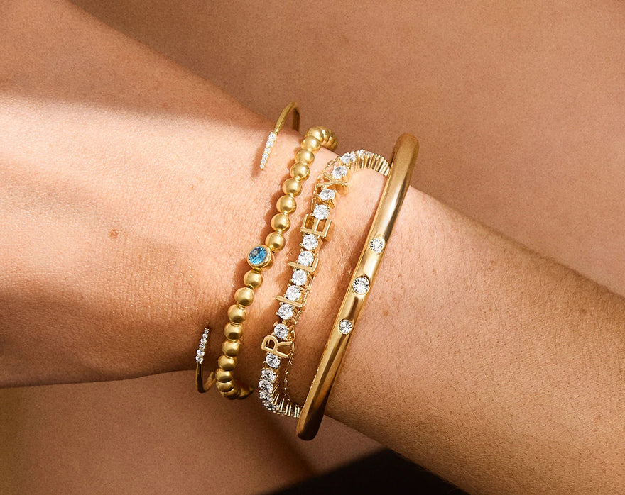Custom Tennis Bracelet - Gold/Pavé
