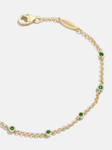 BaubleBar Yasmine 18K Gold Birthstone Bracelet - Emerald -
18K gold plated sterling silver, Cubic Zirconia stones