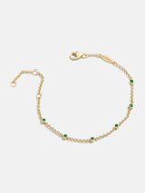 BaubleBar Yasmine 18K Gold Birthstone Bracelet - Emerald -
18K gold plated sterling silver, Cubic Zirconia stones