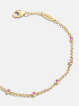 BaubleBar Yasmine 18K Gold Birthstone Bracelet - Rose -
18K gold plated sterling silver, Cubic Zirconia stones