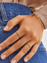 BaubleBar Maddie 18K Gold Ring Set - Gold/Pavé -
Set of three 18K gold plated sterling silver rings