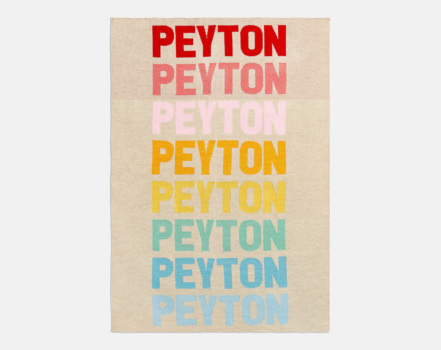 Ombre Name Custom Blanket - Beige/Multi