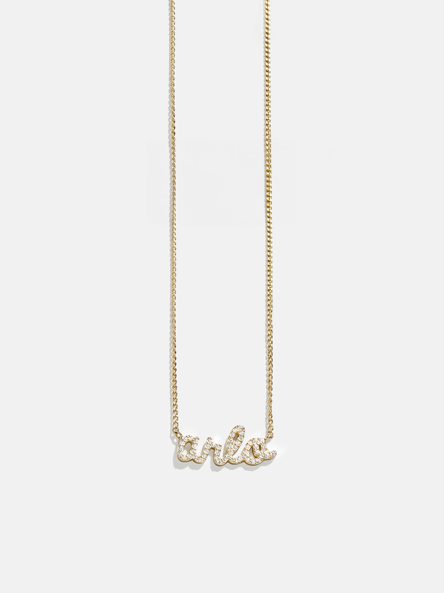 variant:18K Gold Plated Sterling Silver. Pavé Cubic Zirconia Stones