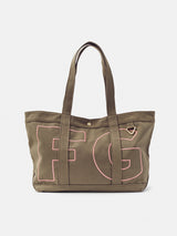 BaubleBar -
Personalized canvas tote bag with custom embroidered initials