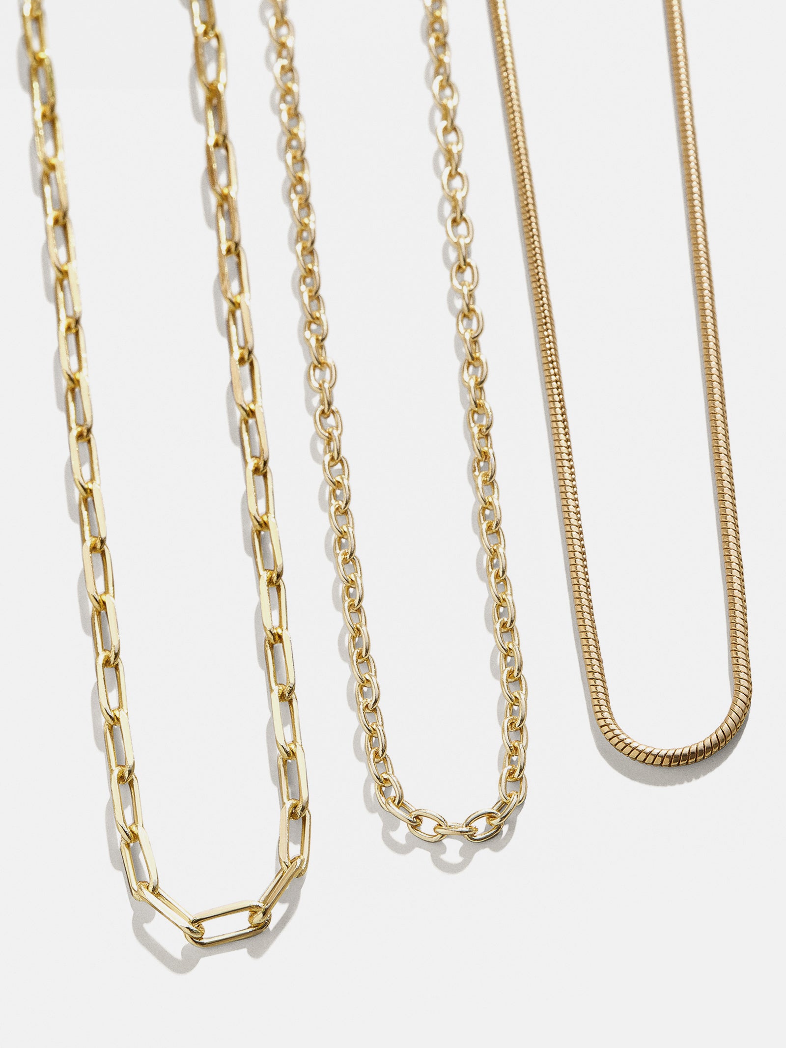 Cluster Charm Necklace Chain - Gold Paperclip Chain