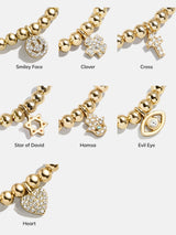 BaubleBar Good Days Pisa Bracelet - Heart - 
    Gold beaded stretch bracelet