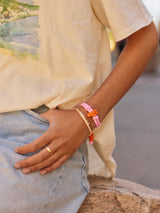 BaubleBar Knotty Enamel Initial Custom Bracelet - Pink/Orange Single Letter -
Personalized letter bracelet