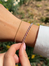 BaubleBar Kali Tennis Bracelet - Multi - 
    Rainbow heart bracelet